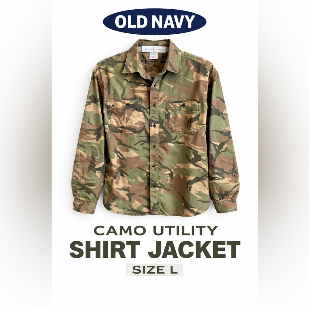 Old Navy Camouflage Shirt Jacket unisex